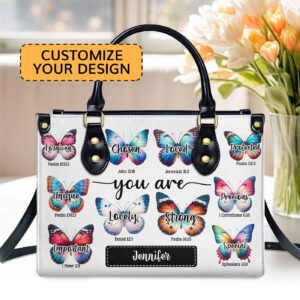 Custom Leather Zippered Handbag You Are Gift - Personalized Purse for Women