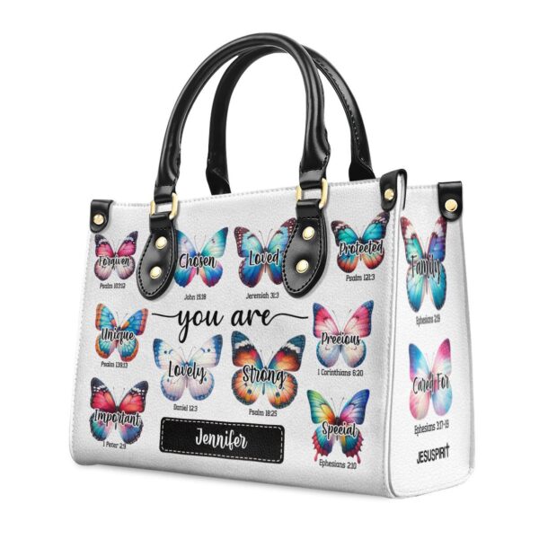 Custom Leather Zippered Handbag You Are Gift – Personalized Purse for Women