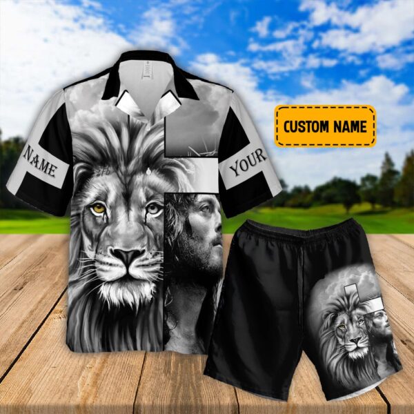 Personalized Hawaiian Lion Christ Jesus Gift Set for Christian Vibes Shirt