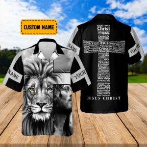 Personalized Hawaiian Lion Christ Jesus Gift Set for Christian Vibes Shirt