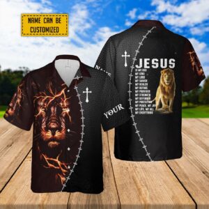 Personalized Hawaiian Jesus Gift Set: Lion Lovers Vibes Shirts