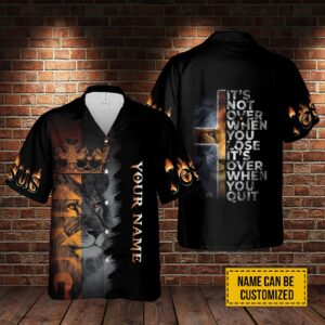 Customized Name Hawaiian Lion Boyfriend Cloths - Don t Quit Jesus is with You