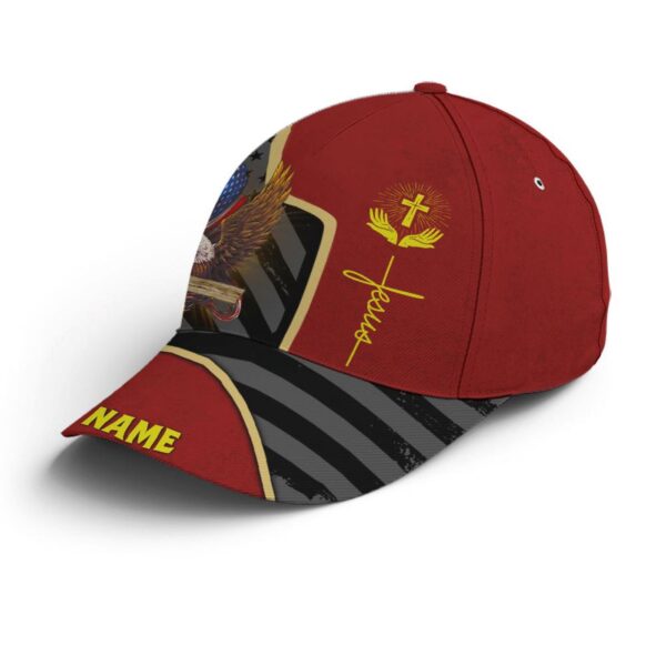 Personalized Patriotic American Eagle With Cross Baseball Cap, Christian, Jesus Hat Trucker Classic Hats Gift