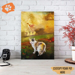 Personalized Pet Safe In Jesus’s Arms Poster for Home Decor Gift