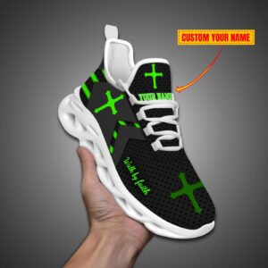 Personalized Walk By Faith Jesus Max Soul Shoes Green Gift 1