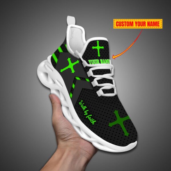 Personalized Walk By Faith Jesus Max Soul Shoes Green Gift