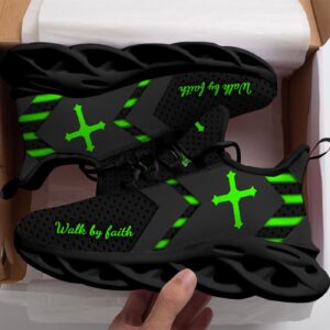 Personalized Walk By Faith Jesus Max Soul Shoes Green Gift 3