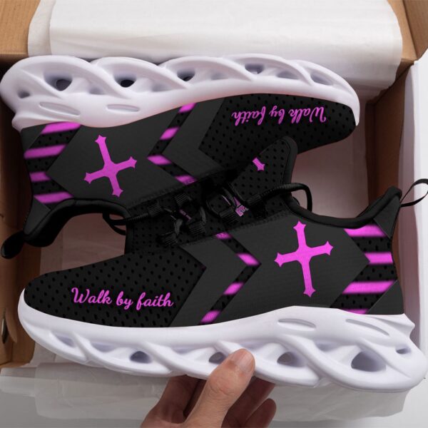 Personalized Walk By Faith Jesus Max Soul Shoes Pink Gift