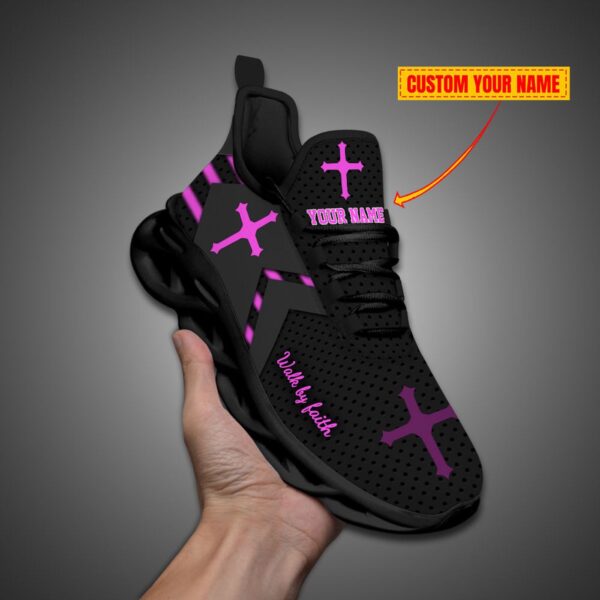Personalized Walk By Faith Jesus Max Soul Shoes Pink Gift