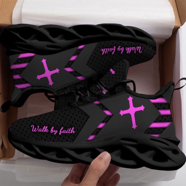 Personalized Walk By Faith Jesus Max Soul Shoes Pink Gift