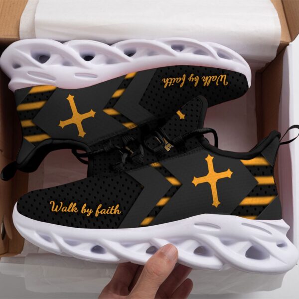 Personalized Walk By Faith Jesus Max Soul Shoes Yellow Gift