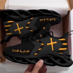 Personalized Walk By Faith Jesus Max Soul Shoes Yellow Gift 1