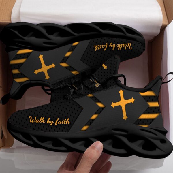 Personalized Walk By Faith Jesus Max Soul Shoes Yellow Gift
