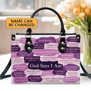 Custom Leather Zippered Handbag: What God Says About You Spiritual Gift for Worship Members