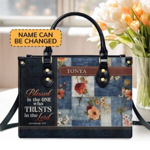 Blessed Is The One: Personalized Leather Handbag for Worship Friends