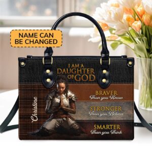 Personalized Zippered Leather Handbag: Religious Gift for Worship Friends & Daughters of God