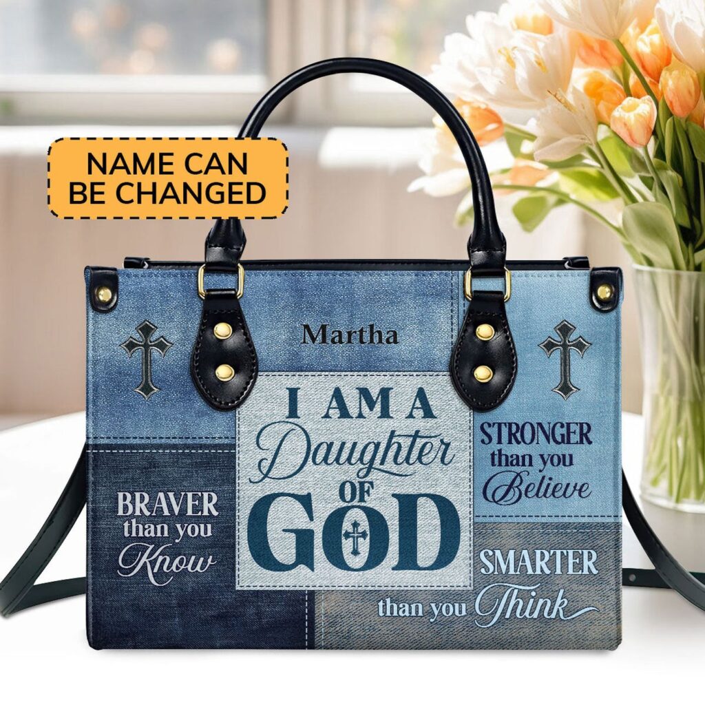 Custom Zippered Leather Handbag: Religious Gift for Worship Friends and Daughters of God