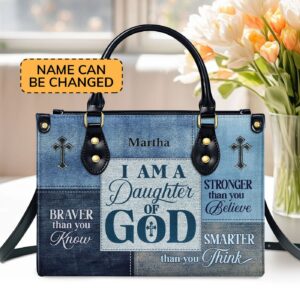 Custom Zippered Leather Handbag: Religious Gift for Worship Friends and Daughters of God