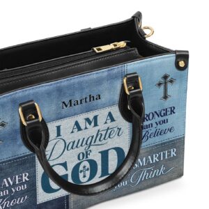 Custom Zippered Leather Handbag: Religious Gift for Worship Friends and Daughters of God 1