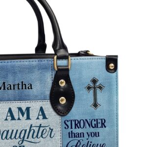 Personalized Zippered Leather Handbag: Religious Gift for Worship Friends & Daughter of God 1