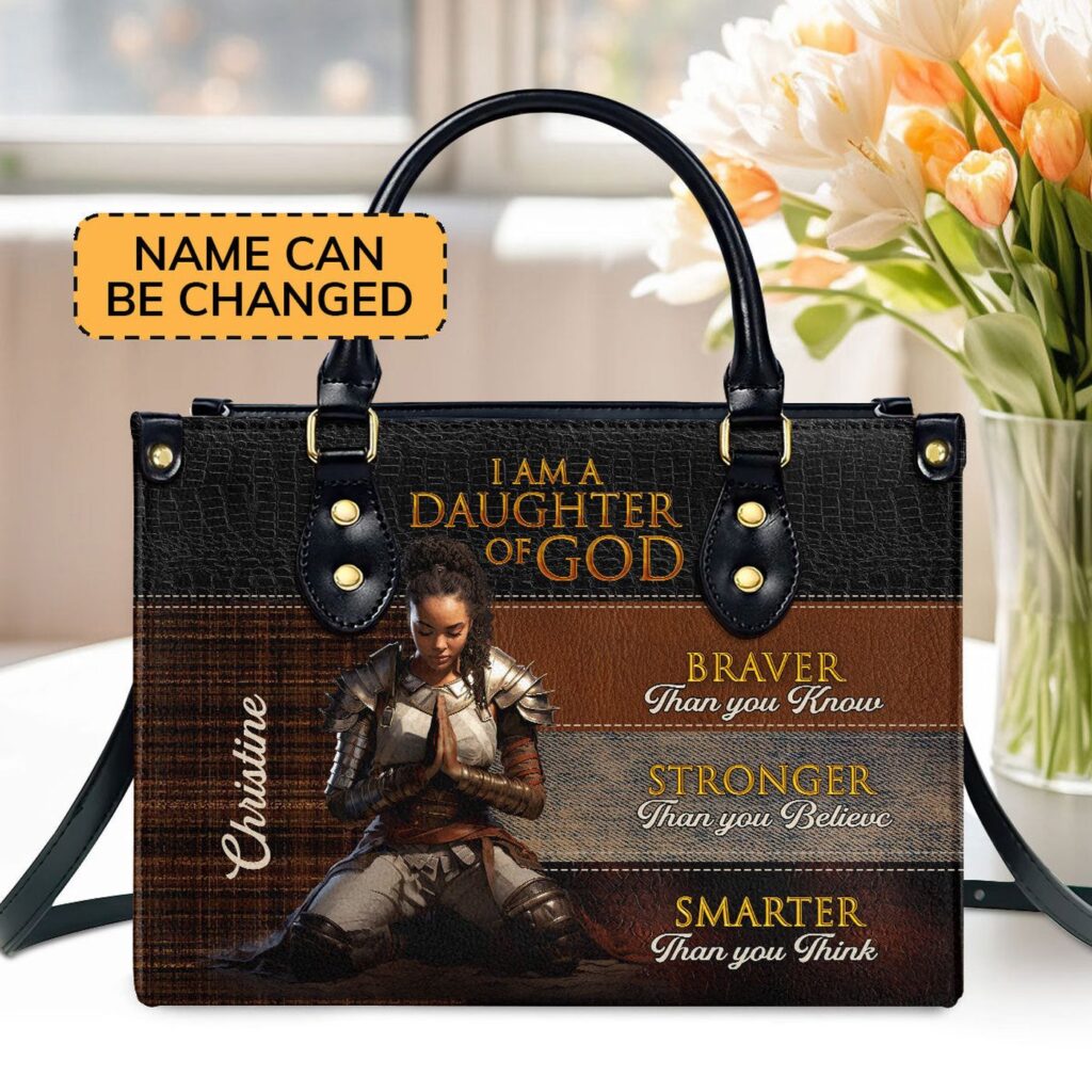 Custom Leather Handbag with Zipper & Handle Religious Gift for Worship Friends Daughter of God Gift