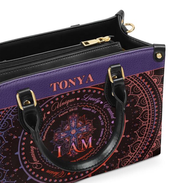 Custom Leather Handbag with Handle Religious Gift for Worship Friends I Am Gift