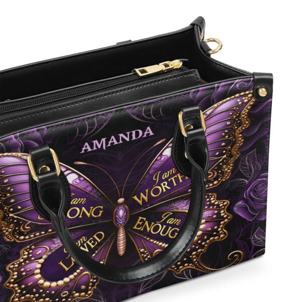 Customized Leather Zippered Handbag With Handle Religious Gift For Worship Friends I Am Love Gift