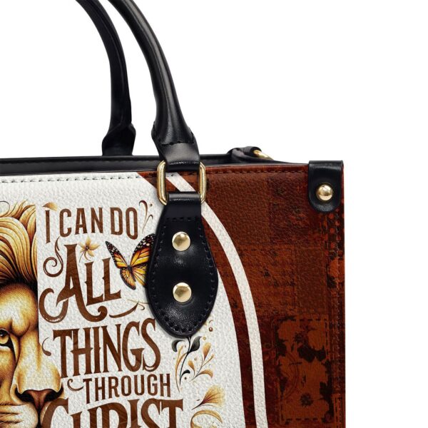 Personalized Zippered Leather Handbag Religious Gift for Worship Friends I Can Do All Things