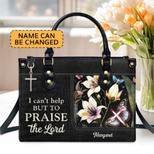 Custom Leather Handbag with Handle Religious Gift for Worship Friends Praise the Lord Gift