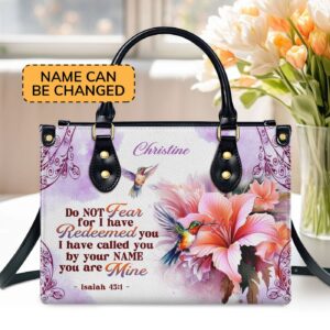 Personalized Zippered Leather Handbag: Religious Gift for Worship Friends I Have Called You By Your Name