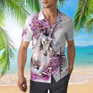 Pink Horse Jesus Hawaiian Shirt Unique HW2192 Design for Men and Women 1