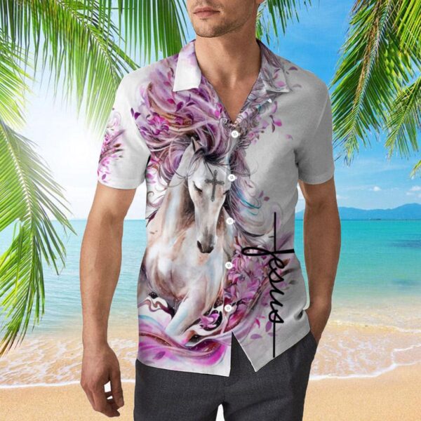 Pink Horse Jesus Hawaiian Shirt Unique HW2192 Design for Men and Women