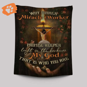 Pretty Candle Rose Garden Tapestry: Jesus Way Maker Miracle Worker Decor