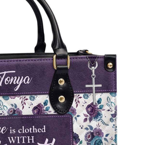 Proverbs 31:25 Personalized Leather Handbag – Strength & Dignity Gift for Female Pastors