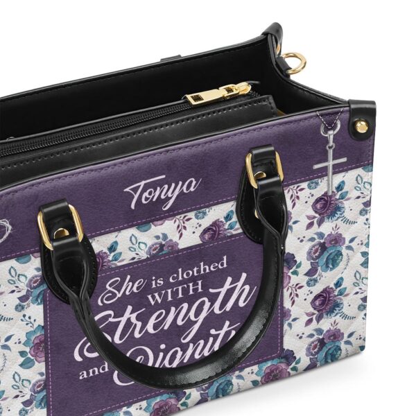 Proverbs 31:25 Personalized Leather Handbag – Strength & Dignity Gift for Female Pastors