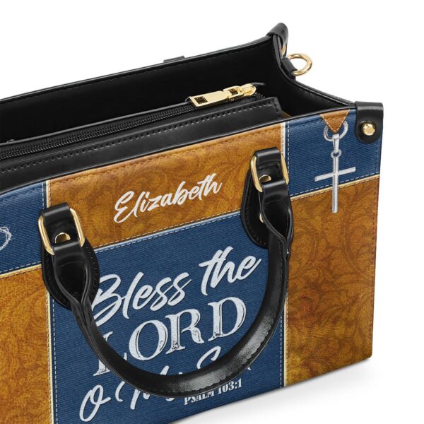 Psalm 103:1 Personalized Leather Handbag Bless The Lord O My Soul Christ Gifts for Women
