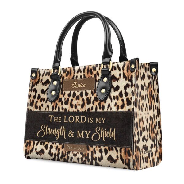 Psalm 28:7 Personalized Leather Handbag Women s Ministry Worship Gift