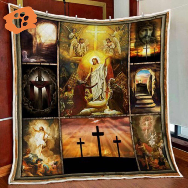 Resurrection of Jesus Easter Quilt Blanket