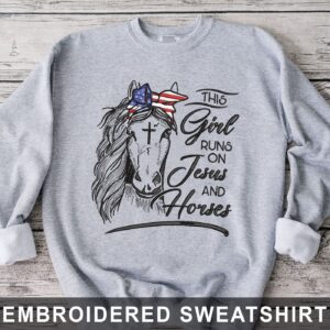 Runs on Jesus and Horse Embroidered shirt 3