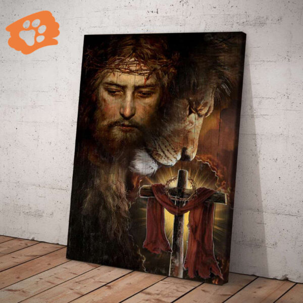 Sadness Jesus and Lion Poster for Home Decor Gift