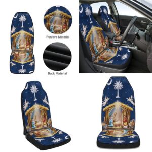 South Carolina Christmas Nativity Jesus Car Seat Cover - Festive Car Decor Gift 1