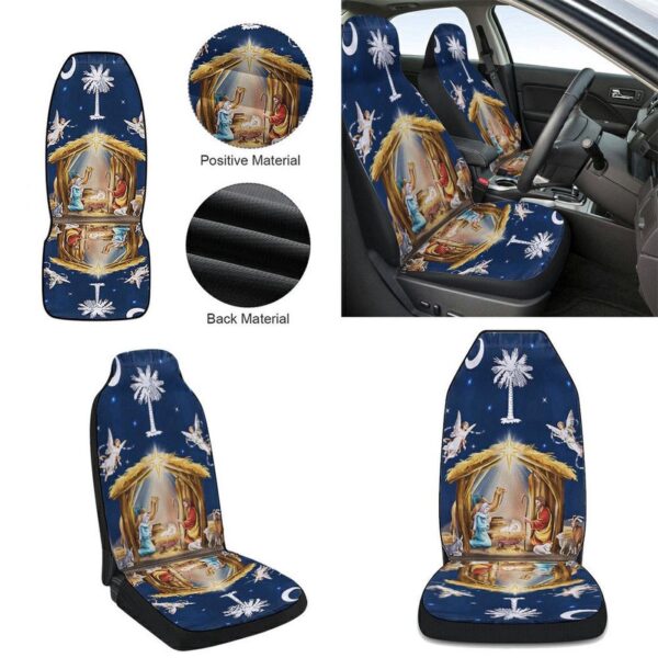 South Carolina Christmas Nativity Jesus Car Seat Cover – Festive Car Decor Gift