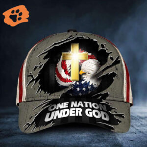 <span>Jesus One Nation Under God Patriotic Christian – Classic Cap Trucker Classic Hats Custom Hats Gifts For Men & Women</span>
