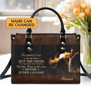 Unique Jesus Leather Handbag - Symbol of Love and Faith - NUH264