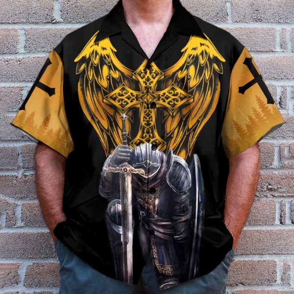 Templar Knight Hawaiian Shirt – Strengthens Me with Christian God Jesus