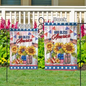 Sunflower American Flag Garden: God Bless America Home Decor for Independence Day Gifts 1