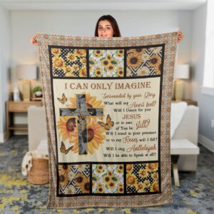 Sunflower & Faith Cross Blanket - Christian Jesus & Butterfly Inspirational Gift 1