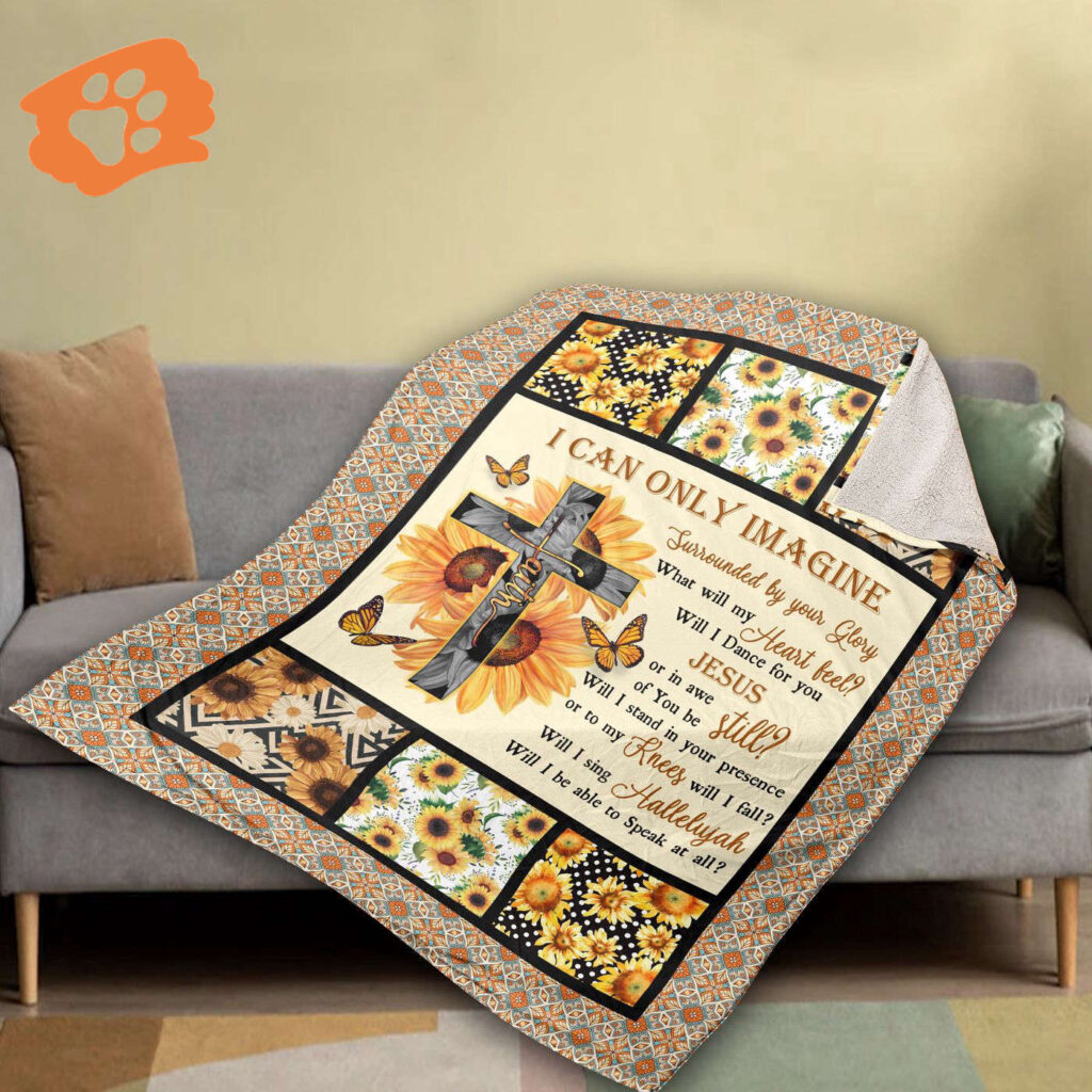 Sunflower & Faith Cross Blanket – Christian Jesus & Butterfly Inspirational Gift Sunflower & Faith Cross Blanket – Christian Jesus & Butterfly Inspirational Gift