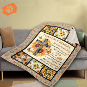 Sunflower & Faith Cross Blanket - Christian Jesus & Butterfly Inspirational Gift