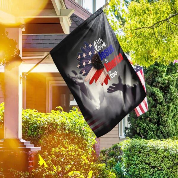Sunflower Jesus House Flag: Outdoor Christian Scripture Garden Banner
